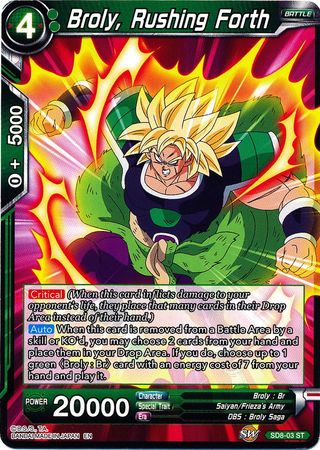 Broly, Rushing Forth (Starter Deck - Rising Broly) [SD8-03] | Fandemonia Ltd