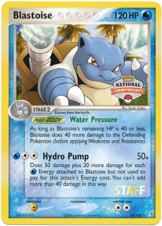 Blastoise (14/100) (National Championship Promo Staff) [EX: Crystal Guardians] | Fandemonia Ltd