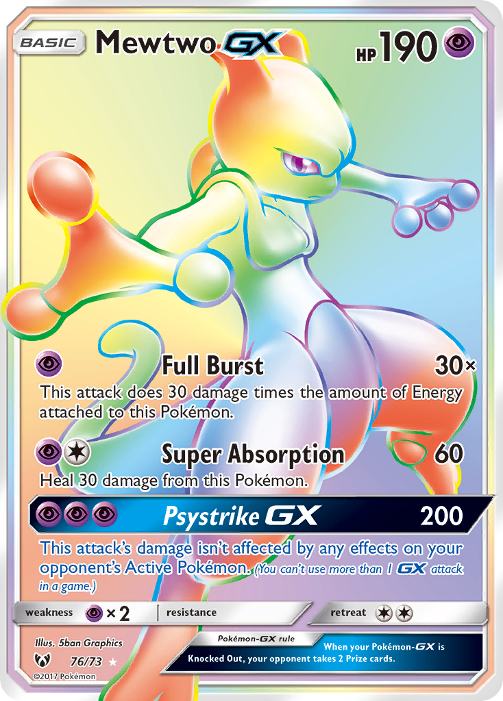 Mewtwo GX (76/73) [Sun & Moon: Shining Legends] | Fandemonia Ltd