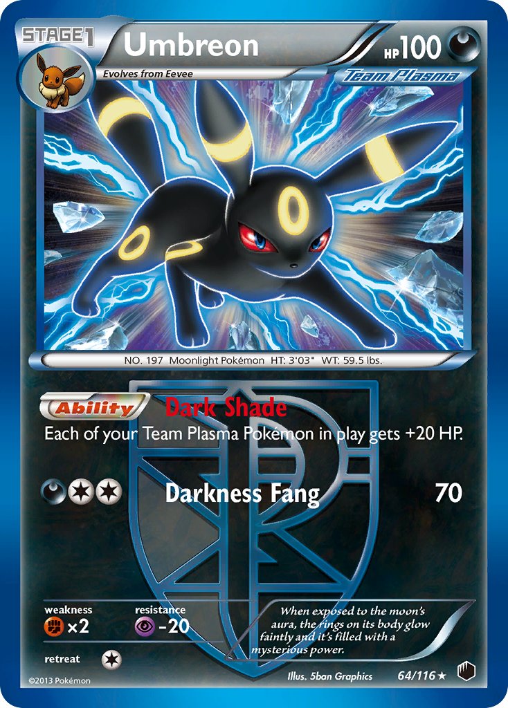 Umbreon (64/116) (Moltres Legendary Battle Deck) (Theme Deck Exclusive) [Black & White: Plasma Freeze] | Fandemonia Ltd