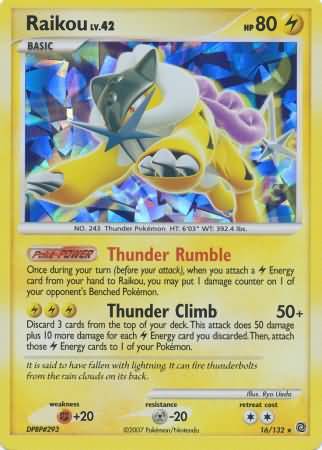 Raikou (16/132) (Cracked Ice Holo) [Diamond & Pearl: Secret Wonders] | Fandemonia Ltd