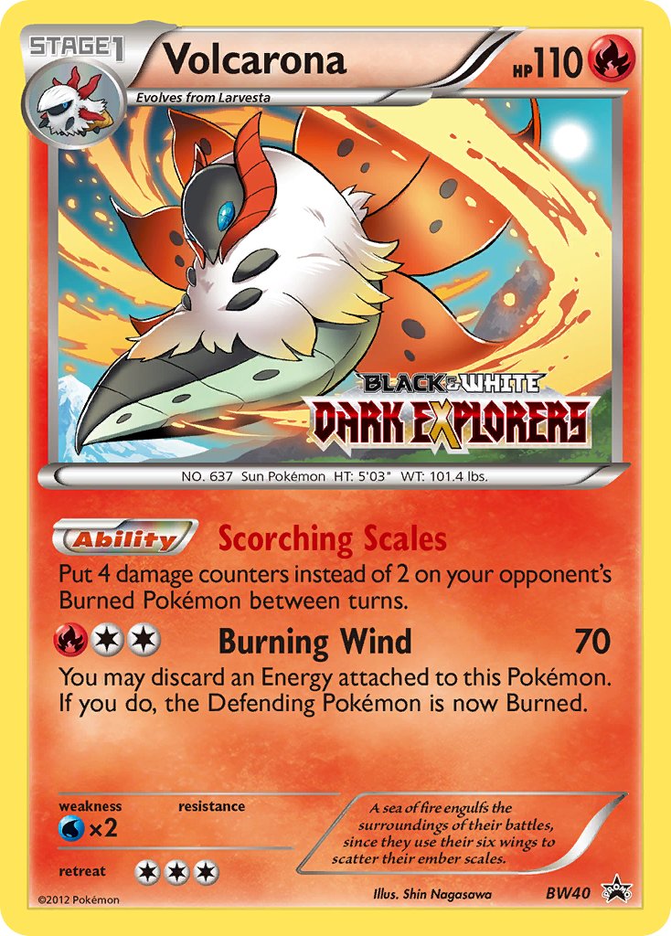 Volcarona (BW40) (Staff Prerelease Promo) [Black & White: Black Star Promos] | Fandemonia Ltd