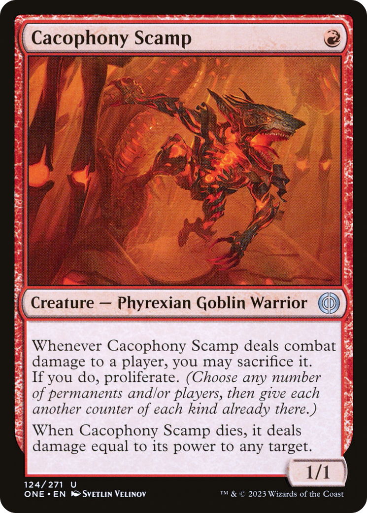 Cacophony Scamp [Phyrexia: All Will Be One] | Fandemonia Ltd