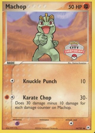 Machop (64/101) (City Championship Promo) [EX: Hidden Legends] | Fandemonia Ltd