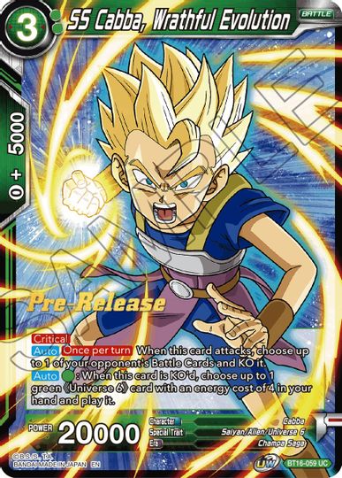 SS Cabba, Wrathful Evolution (BT16-059) [Realm of the Gods Prerelease Promos] | Fandemonia Ltd