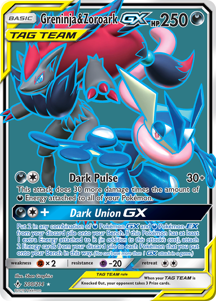 Greninja & Zoroark GX (200/214) [Sun & Moon: Unbroken Bonds] | Fandemonia Ltd