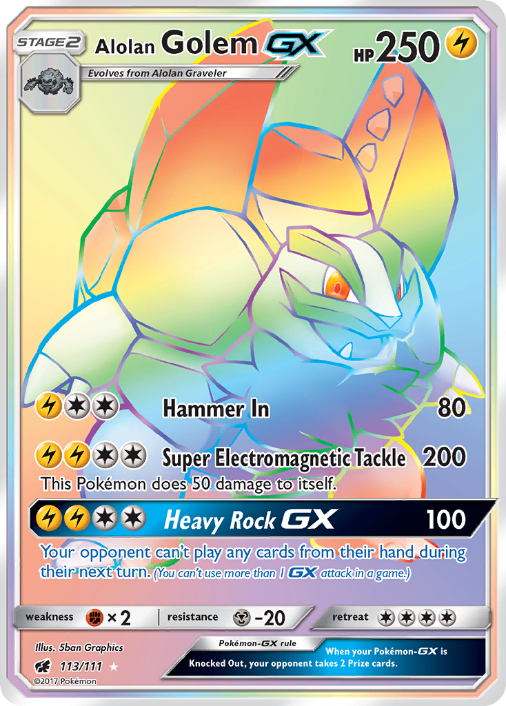 Alolan Golem GX (113/111) [Sun & Moon: Crimson Invasion] | Fandemonia Ltd