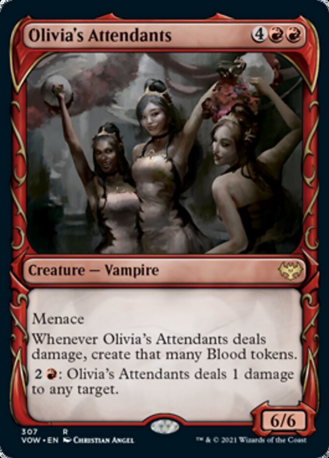 Olivia's Attendants (Showcase Fang Frame) [Innistrad: Crimson Vow] | Fandemonia Ltd