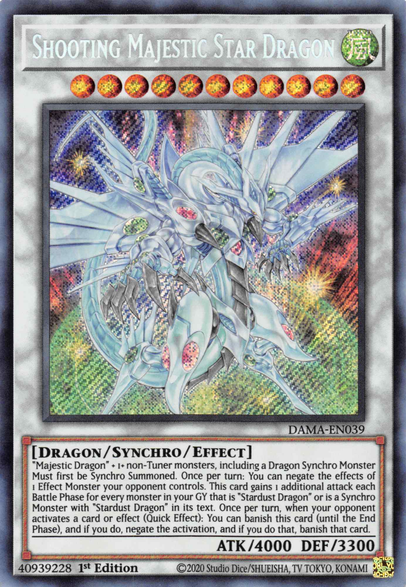 Shooting Majestic Star Dragon [DAMA-EN039] Secret Rare | Fandemonia Ltd