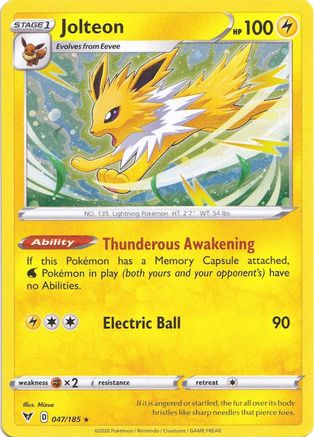 Jolteon (047/185) (Cosmos Holo) [Sword & Shield: Vivid Voltage] | Fandemonia Ltd