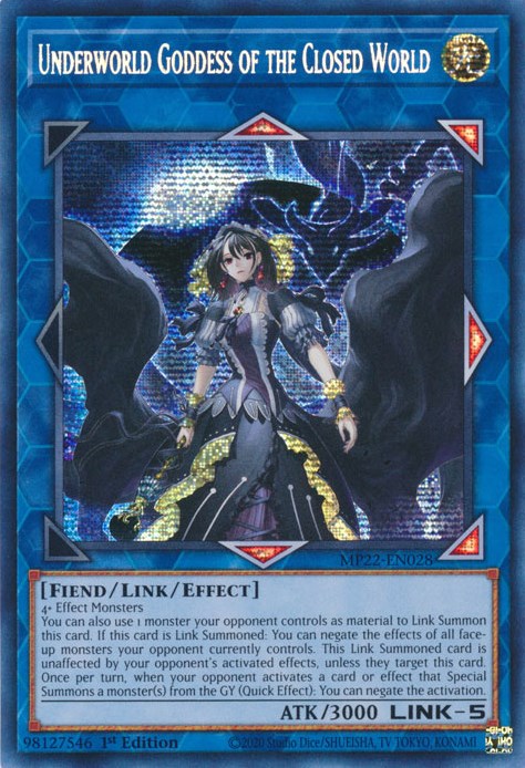Underworld Goddess of the Closed World [MP22-EN028] Prismatic Secret Rare | Fandemonia Ltd