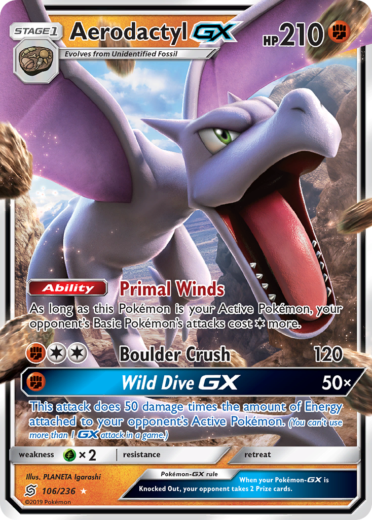 Aerodactyl GX (106/236) [Sun & Moon: Unified Minds] | Fandemonia Ltd