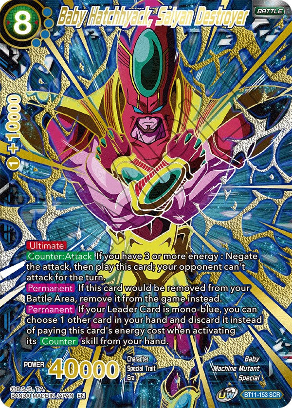 Baby Hatchhyack, Saiyan Destroyer (SCR) (BT11-153) [5th Anniversary Set] | Fandemonia Ltd