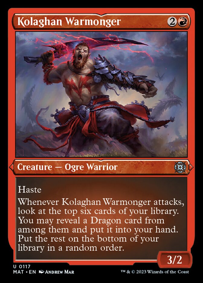Kolaghan Warmonger (Foil Etched) [March of the Machine: The Aftermath] | Fandemonia Ltd