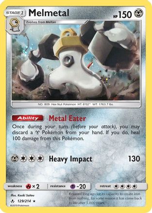 Melmetal (129/214) (Cosmos Holo) [Sun & Moon: Unbroken Bonds] | Fandemonia Ltd