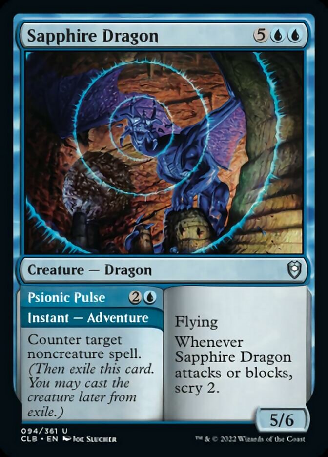 Sapphire Dragon // Psionic Pulse [Commander Legends: Battle for Baldur's Gate] | Fandemonia Ltd