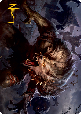 Village Reavers Art Card (Gold-Stamped Signature) [Innistrad: Midnight Hunt Art Series] | Fandemonia Ltd