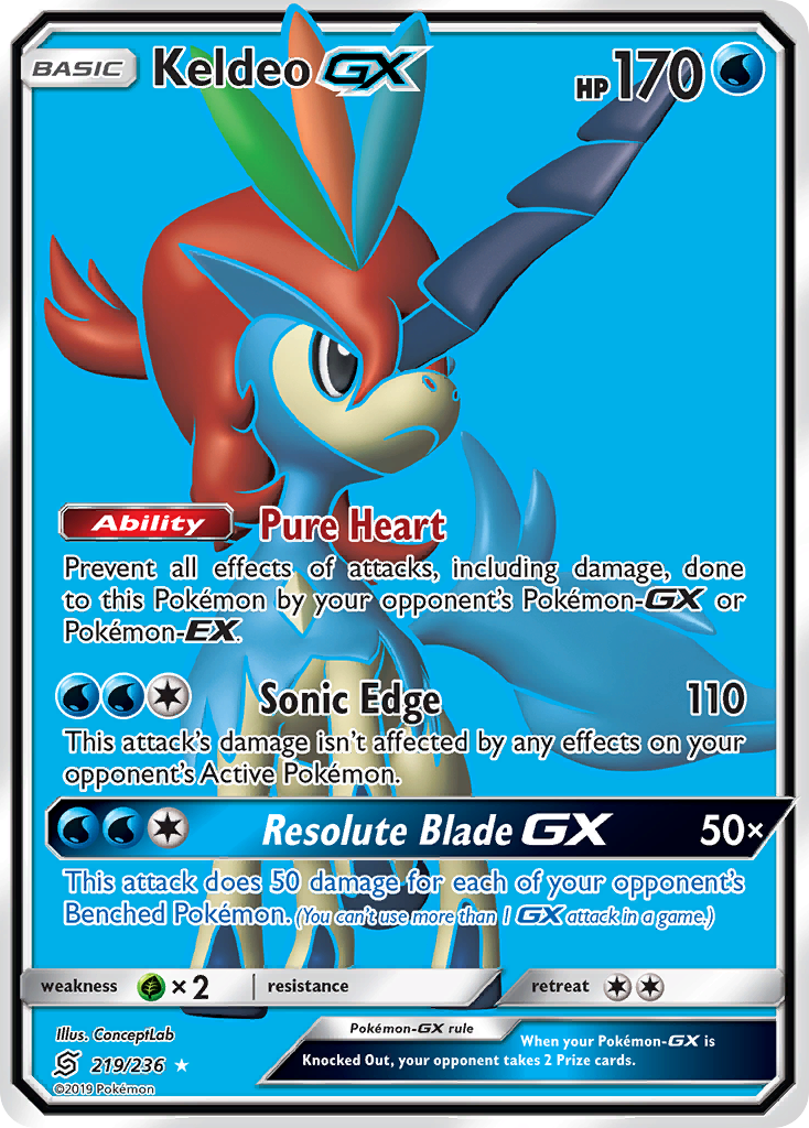 Keldeo GX (219/236) [Sun & Moon: Unified Minds] | Fandemonia Ltd