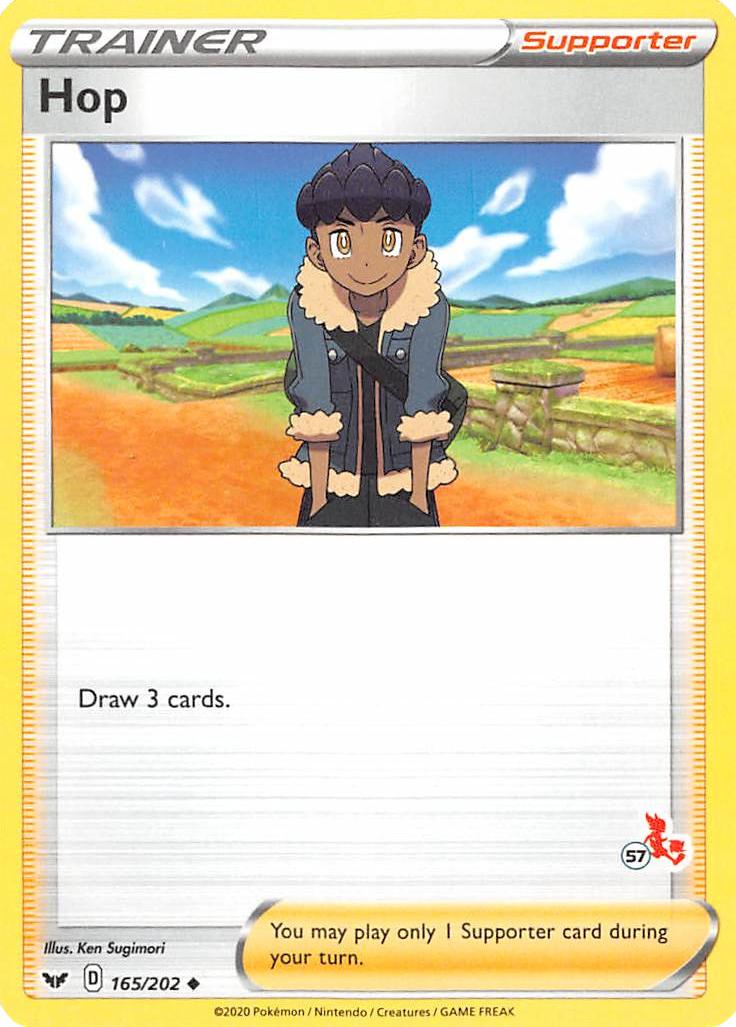 Hop (165/202) (Cinderace Stamp #57) [Battle Academy 2022] | Fandemonia Ltd