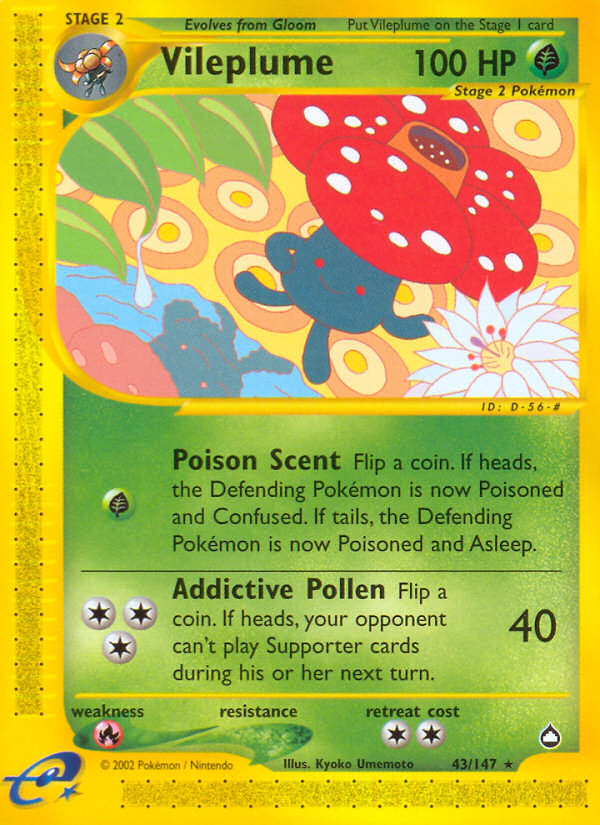 Vileplume (43/147) [Aquapolis] | Fandemonia Ltd