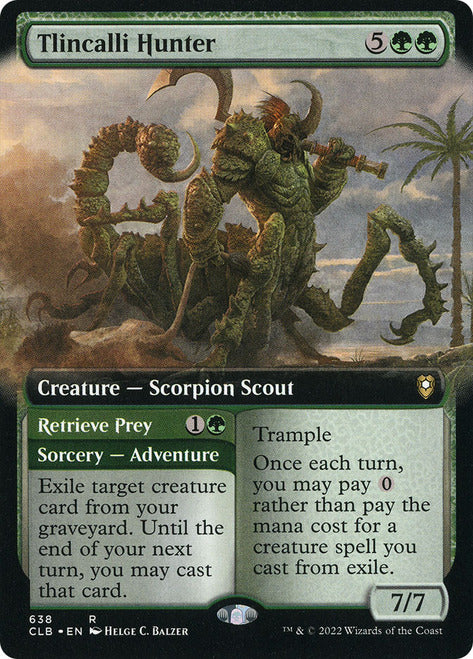 Tlincalli Hunter // Retrieve Prey (Extended Art) [Commander Legends: Battle for Baldur's Gate] | Fandemonia Ltd