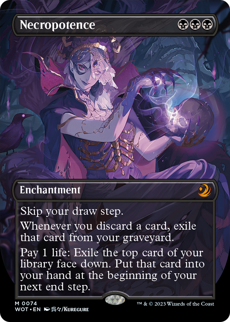 Necropotence (Anime Borderless) [Wilds of Eldraine: Enchanting Tales] | Fandemonia Ltd