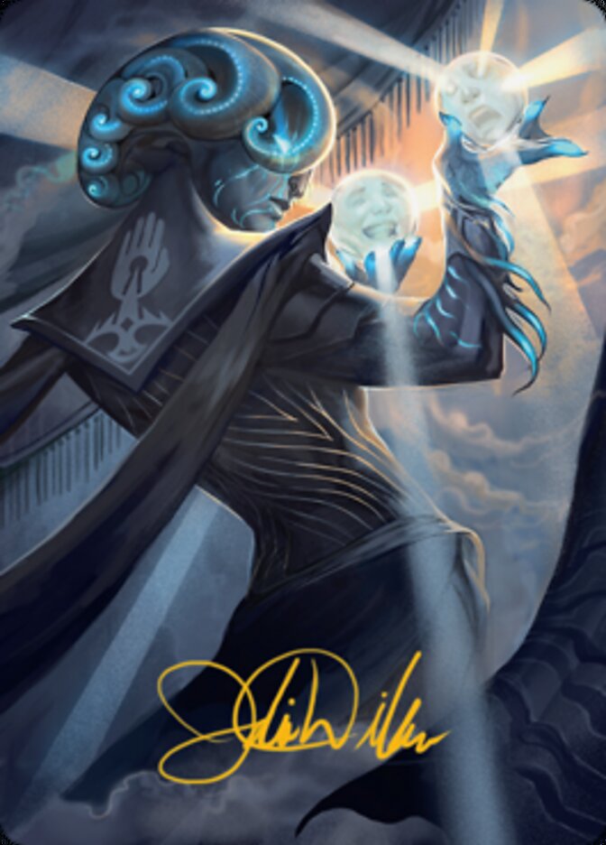 Queza, Augur of Agonies Art Card (Gold-Stamped Signature) [Streets of New Capenna Art Series] | Fandemonia Ltd