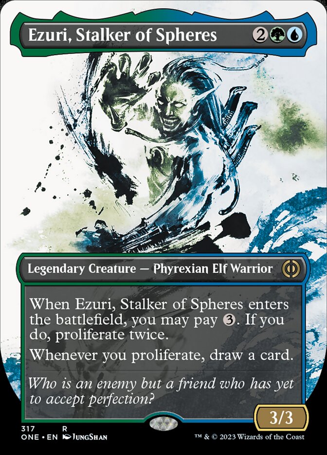 Ezuri, Stalker of Spheres (Borderless Ichor) [Phyrexia: All Will Be One] | Fandemonia Ltd