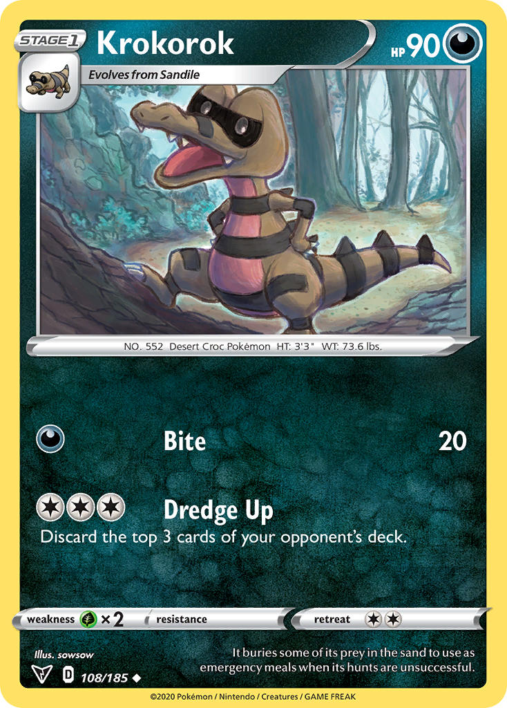 Krokorok (108/185) [Sword & Shield: Vivid Voltage] | Fandemonia Ltd