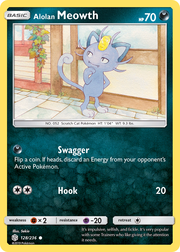 Alolan Meowth (128/236) [Sun & Moon: Cosmic Eclipse] | Fandemonia Ltd