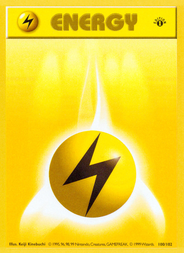 Lightning Energy (100/102) (Shadowless) [Base Set 1st Edition] | Fandemonia Ltd