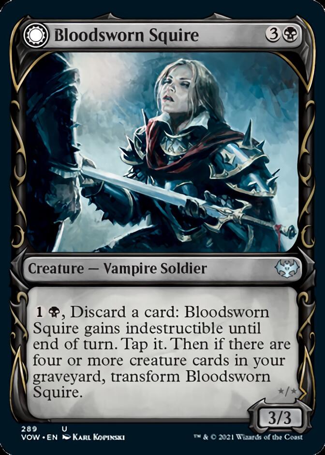 Bloodsworn Squire // Bloodsworn Knight (Showcase Fang Frame) [Innistrad: Crimson Vow] | Fandemonia Ltd