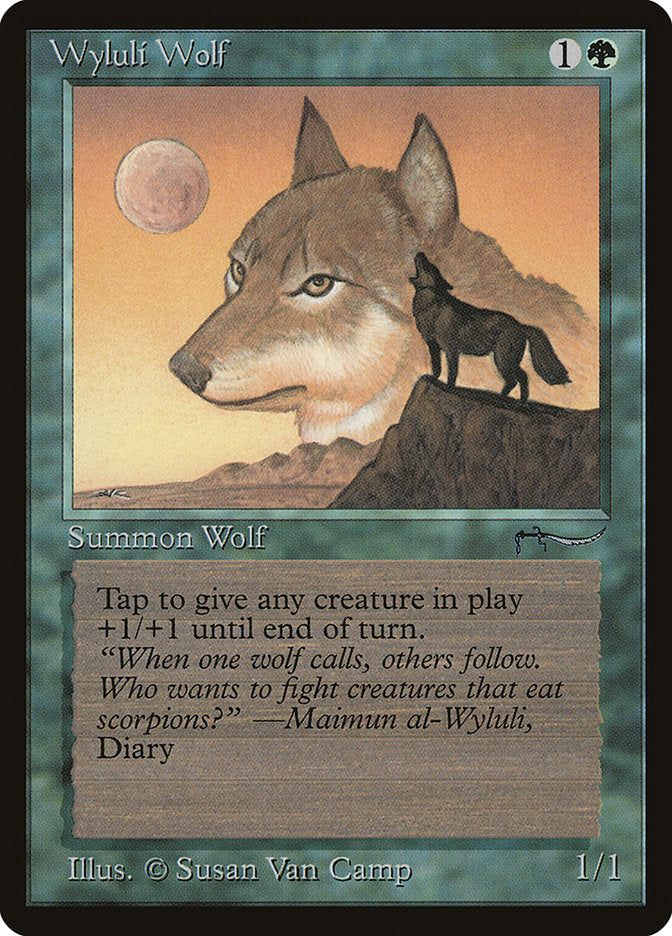 Wyluli Wolf (Light Mana Cost) [Arabian Nights] | Fandemonia Ltd