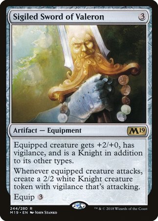 Sigiled Sword of Valeron [Core Set 2019] | Fandemonia Ltd