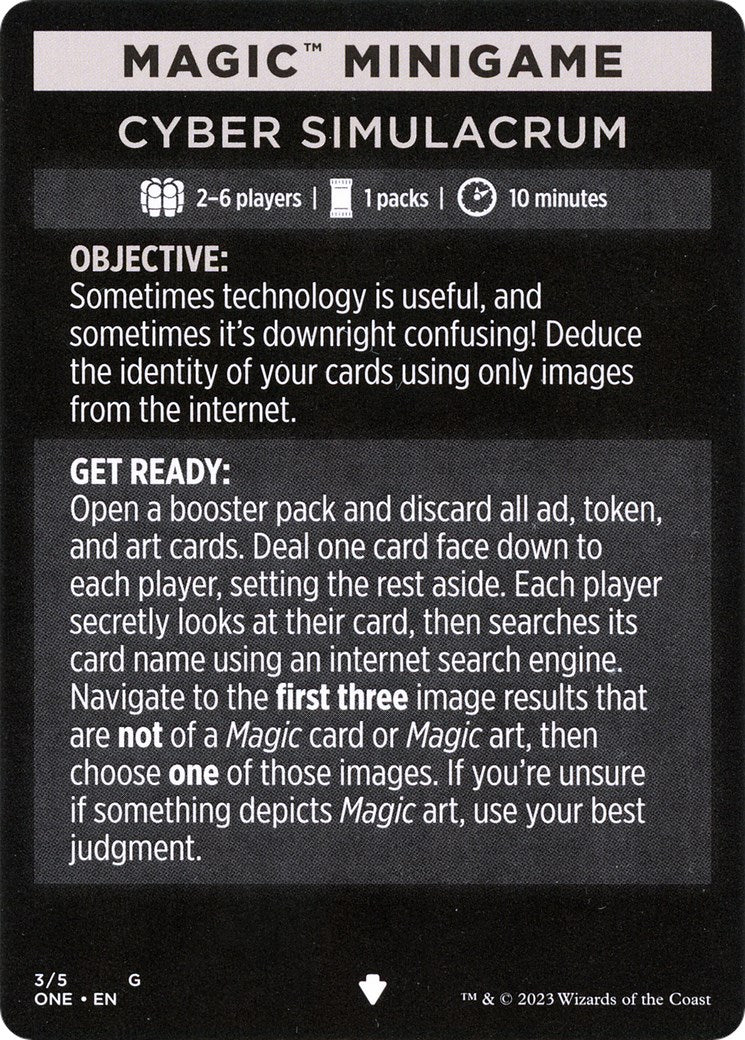 Cyber Simulacrum (Magic Minigame) [Phyrexia: All Will Be One Minigame] | Fandemonia Ltd