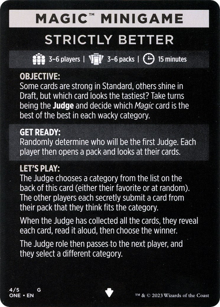 Strictly Better (Magic Minigame) [Phyrexia: All Will Be One Minigame] | Fandemonia Ltd