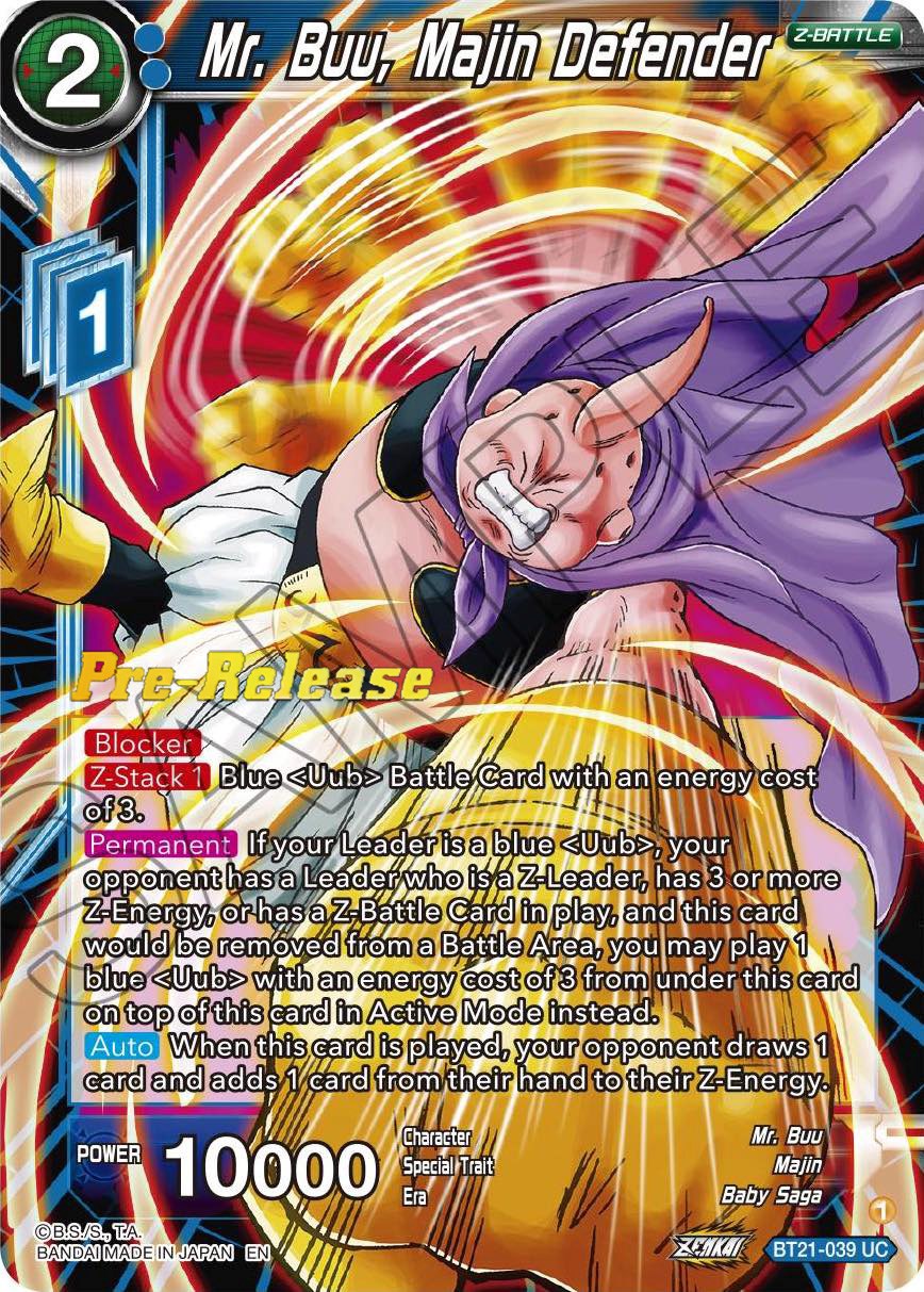 Mr. Buu, Majin Defender (BT21-039) [Wild Resurgence Pre-Release Cards] | Fandemonia Ltd