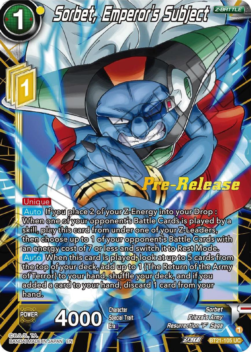 Sorbet, Emperor's Subject (BT21-105) [Wild Resurgence Pre-Release Cards] | Fandemonia Ltd