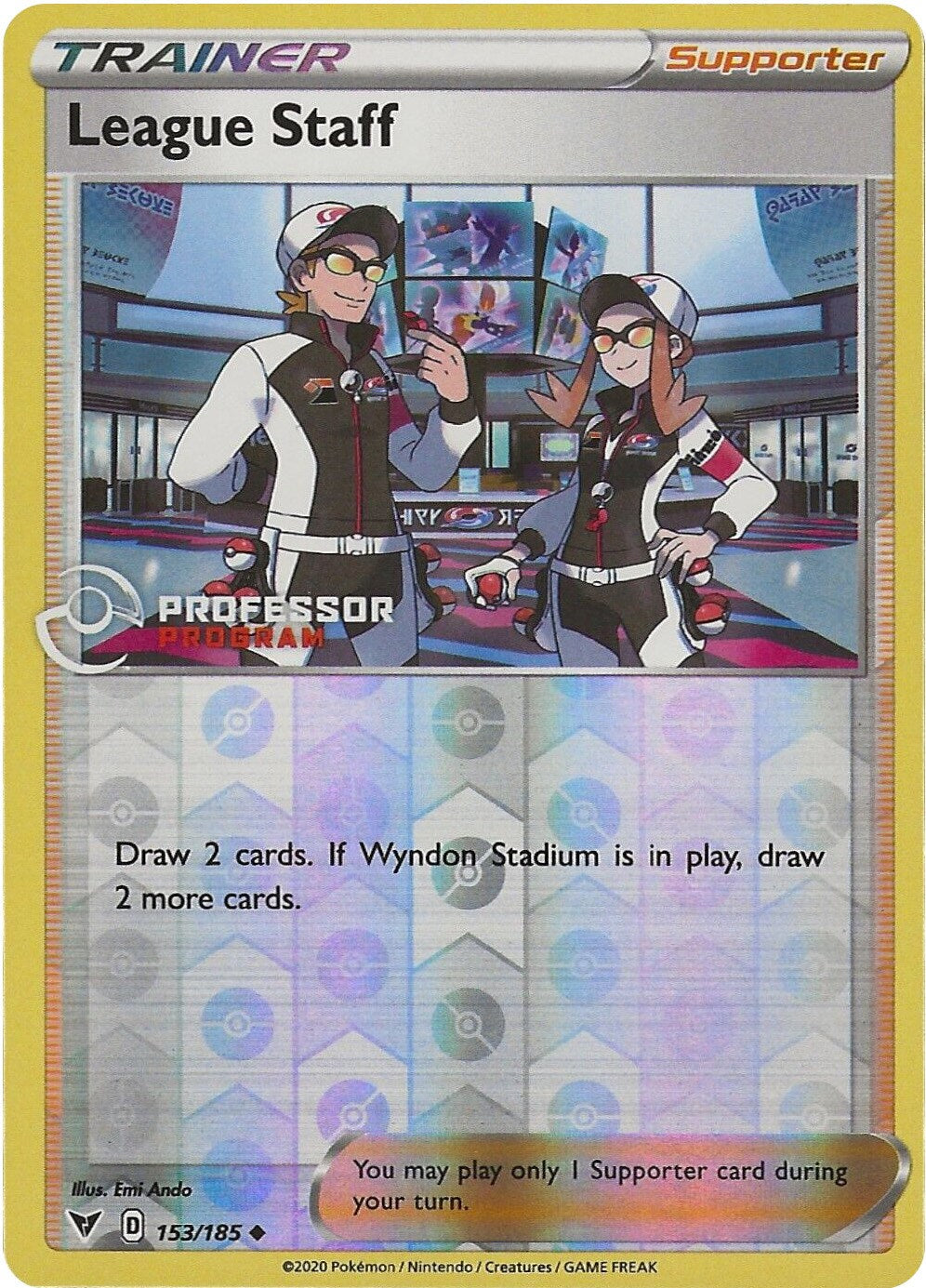 League Staff (153/185) (Professor Program Promo) [Sword & Shield: Vivid Voltage] | Fandemonia Ltd