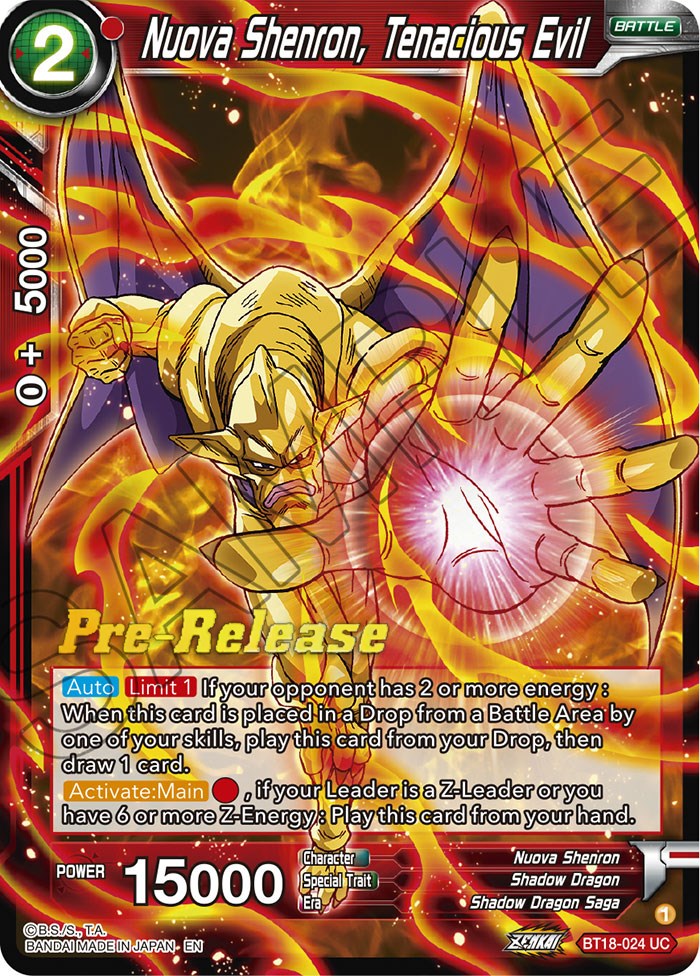 Nuova Shenron, Tenacious Evil (BT18-024) [Dawn of the Z-Legends Prerelease Promos] | Fandemonia Ltd