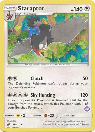 Staraptor (83/111) (Deck Exclusive #22) [Sun & Moon: Trainer Kit - Alolan Sandslash] | Fandemonia Ltd