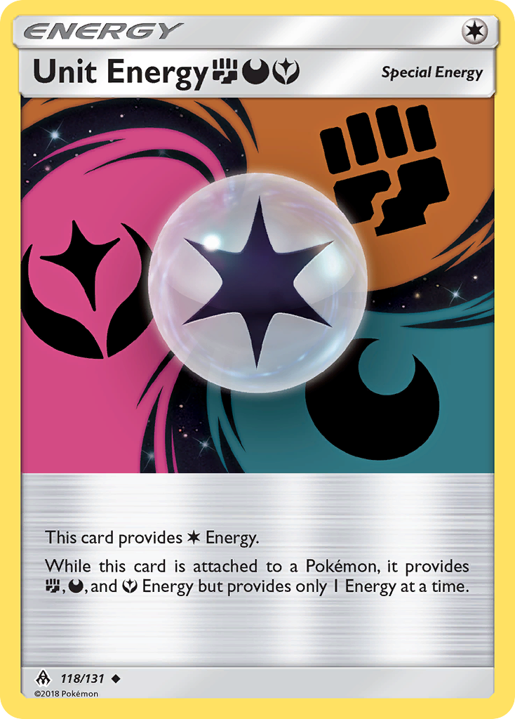 Unit Energy (118/131) (Fighting, Darkness, Fairy) [Sun & Moon: Forbidden Light] | Fandemonia Ltd