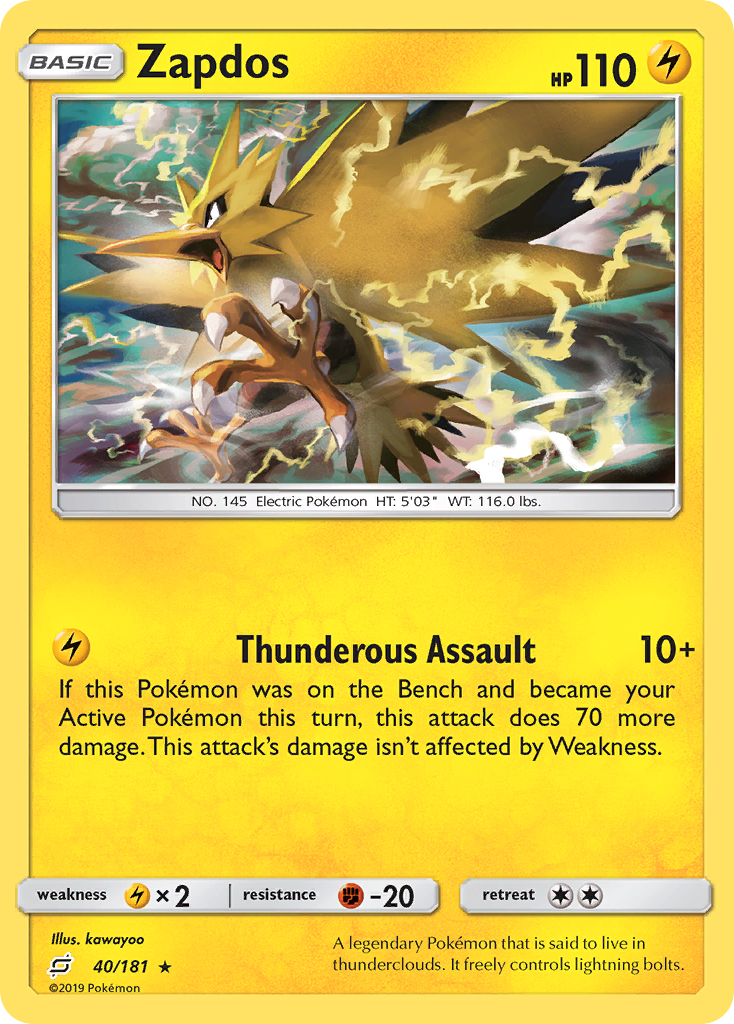 Zapdos (40/181) [Sun & Moon: Team Up] | Fandemonia Ltd