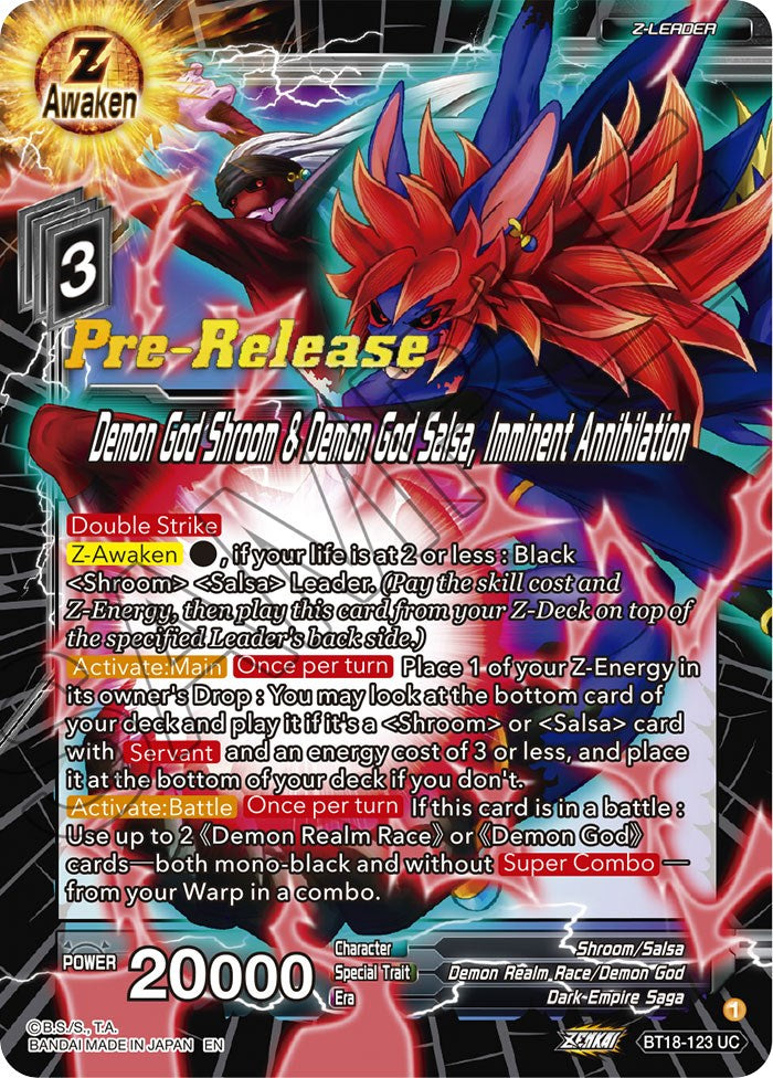 Demon God Shroom & Demon God Salsa, Imminent Annihilation (BT18-123) [Dawn of the Z-Legends Prerelease Promos] | Fandemonia Ltd