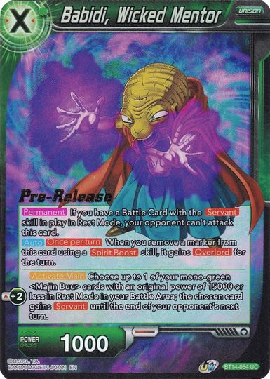 Babidi, Wicked Mentor (BT14-064) [Cross Spirits Prerelease Promos] | Fandemonia Ltd