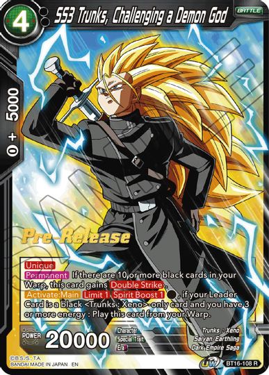 SS3 Trunks, Challenging a Demon God (BT16-108) [Realm of the Gods Prerelease Promos] | Fandemonia Ltd