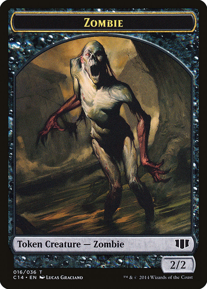 Demon (013/036) // Zombie (016/036) Double-sided Token [Commander 2014 Tokens] | Fandemonia Ltd