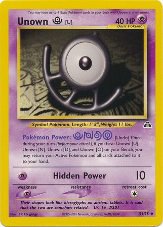 Unown [U] (51/75) [Neo Discovery Unlimited] | Fandemonia Ltd