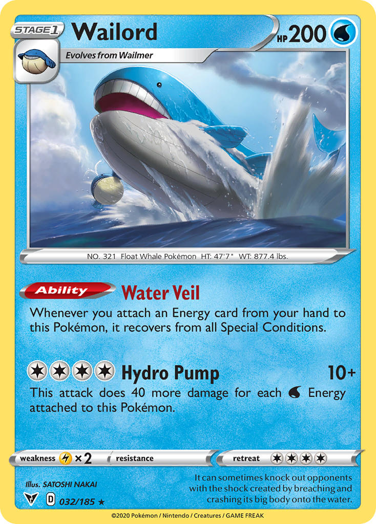 Wailord (032/185) [Sword & Shield: Vivid Voltage] | Fandemonia Ltd