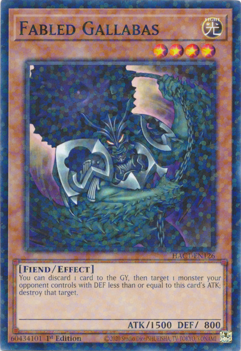 Fabled Gallabas (Duel Terminal) [HAC1-EN126] Common | Fandemonia Ltd
